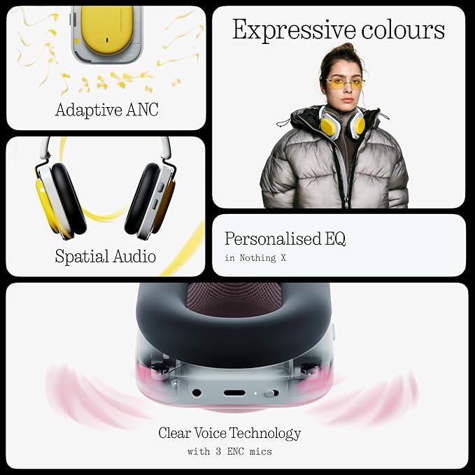 Casque sans fil Nothing Headphone (1) Bluetooth avec réduction active du bruit Noir