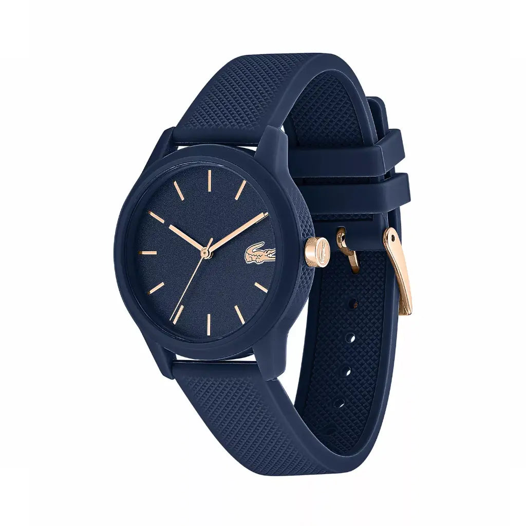 Lacoste Montre Analogique à Quartz pour Femme avec Bracelet en Silicone Bleu Marin