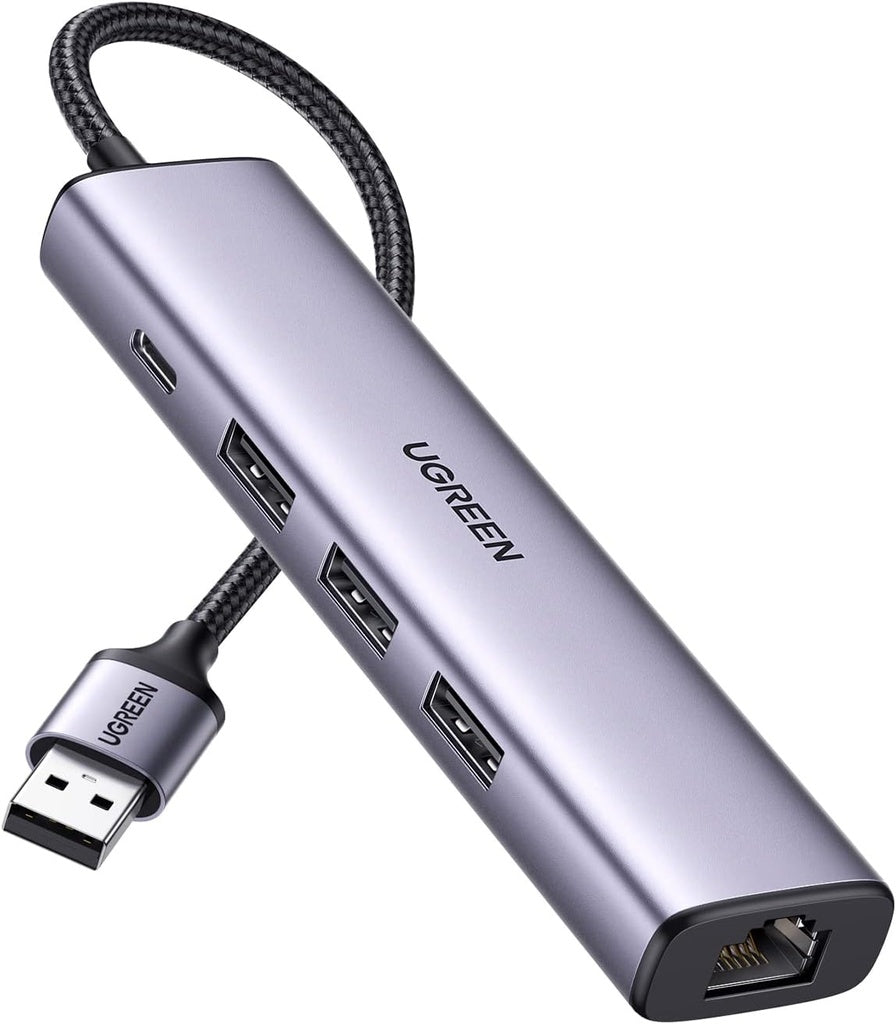 UGREEN  Hub USB Adaptateur LAN Gigabit avec 3 ports USB 3.0, USB 1000 Mbps avec boîtier en aluminium