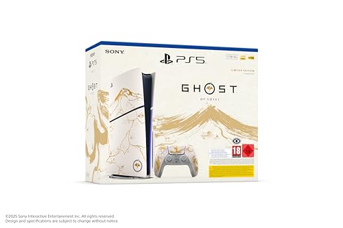 Pack Console PS5 standard édition limitée Ghost of Yōtei version dorée, 1 Manette Sans Fil DualSense + jeu Ghost of Yotei