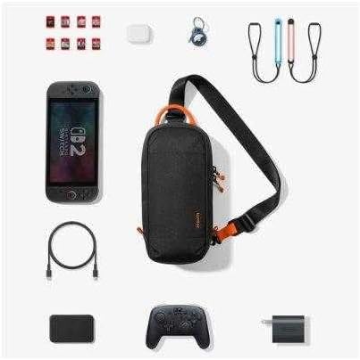 tomtoc Sac à bandoulière Sling Bag avec 8 Cartouches de Jeux, Convient pour chargeur et accessoires pour Nintendo Switch 2