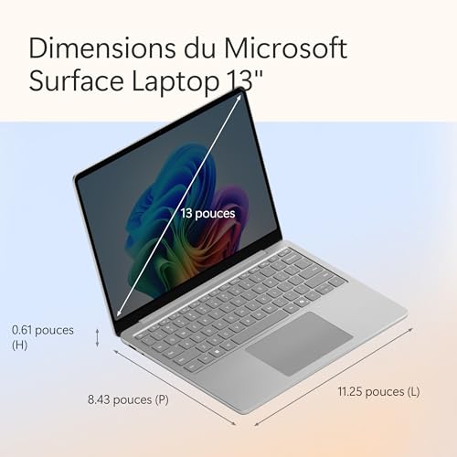 Microsoft Surface Laptop - Ecran Tactile LCD 13” - Snapdragon® X Plus - 16Go RAM - Stockage 256Go