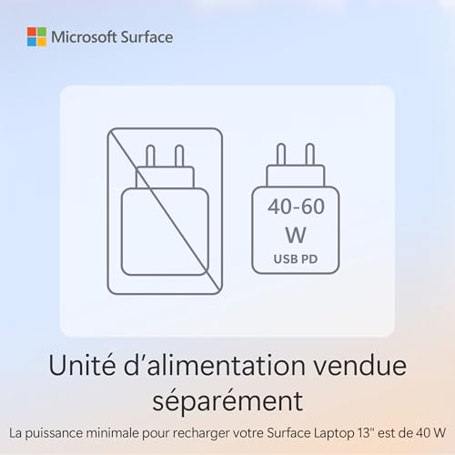 Microsoft Surface Laptop - Ecran Tactile LCD 13” - Snapdragon® X Plus - 16Go RAM - Stockage 256Go