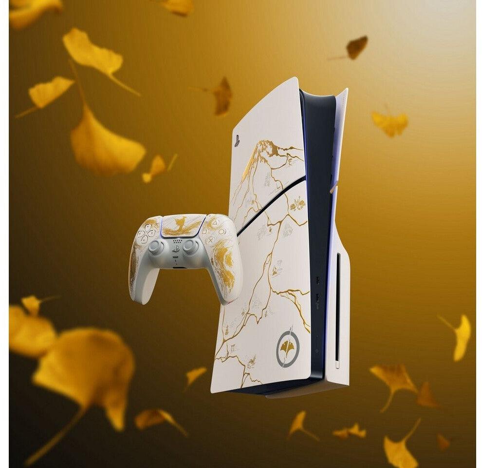 Console Playstation PS5 , Pack Console PS5 Slim standard édition limitée Ghost of Yōtei version dorée (code de téléchargement)