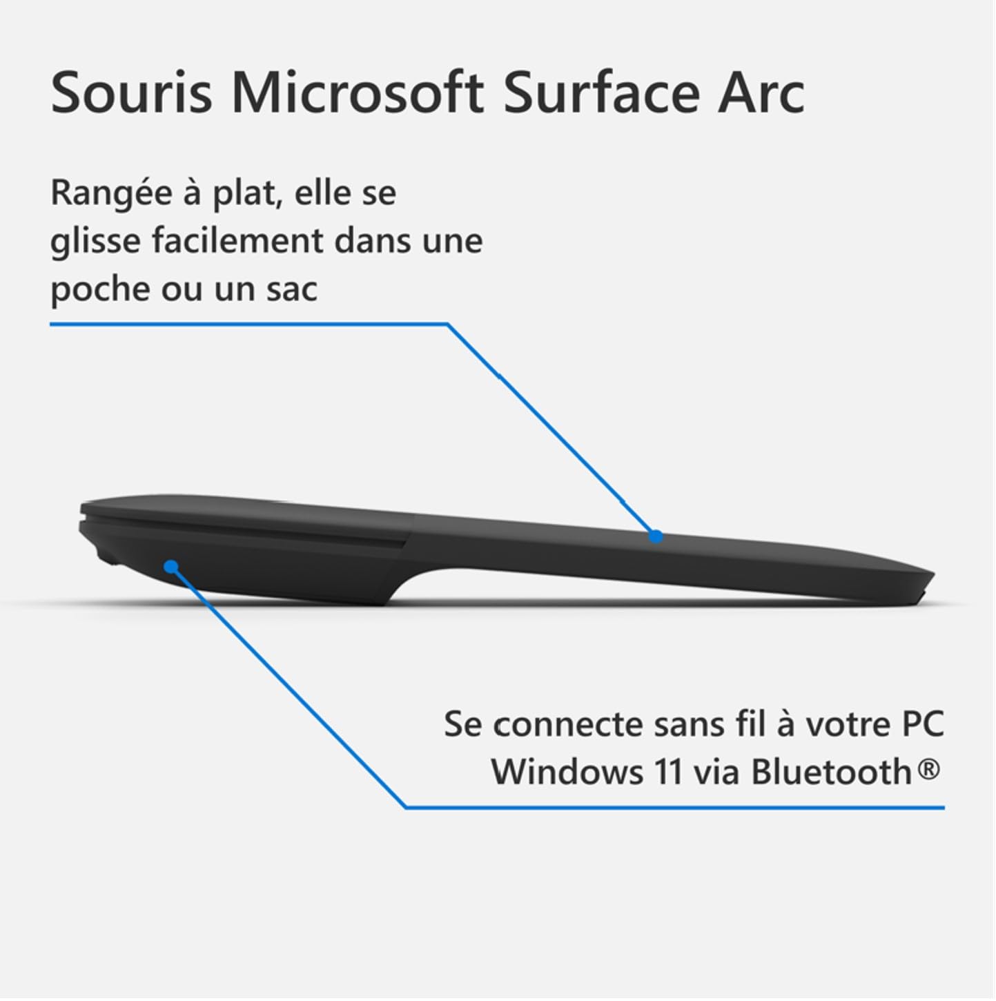 Microsoft Surface Souris Arc - Souris Bluetooth pour PC
