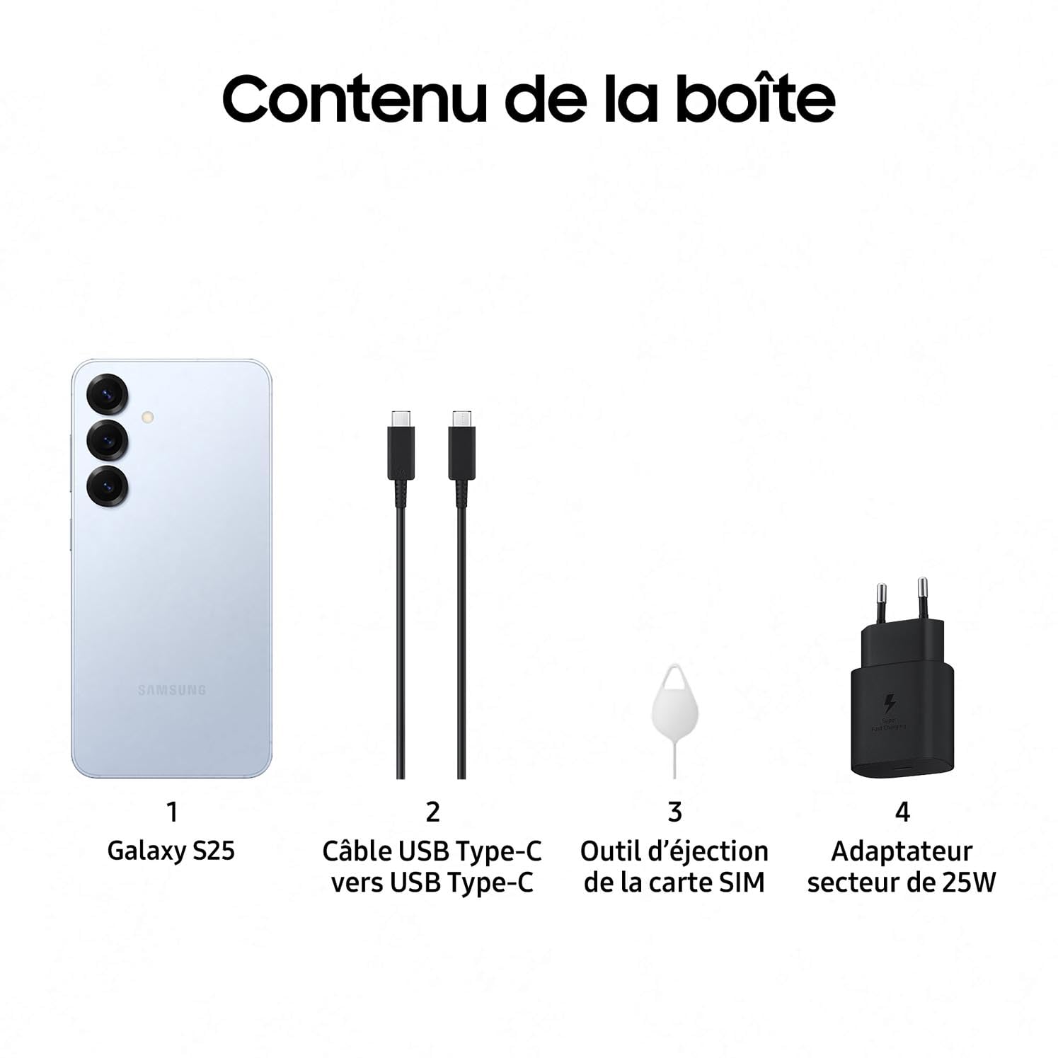 Samsung Galaxy S25 - 128 Go - Bleu Clair