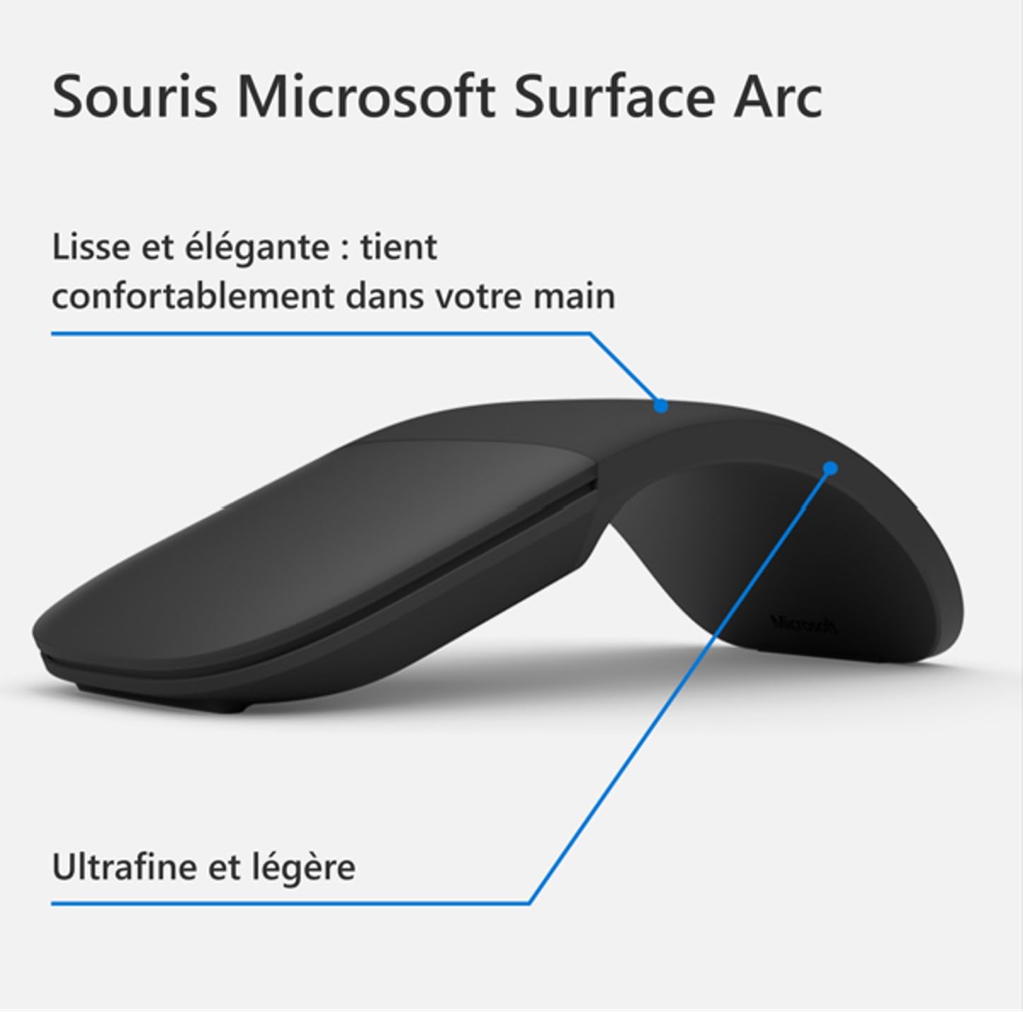 Microsoft Surface Souris Arc - Souris Bluetooth pour PC