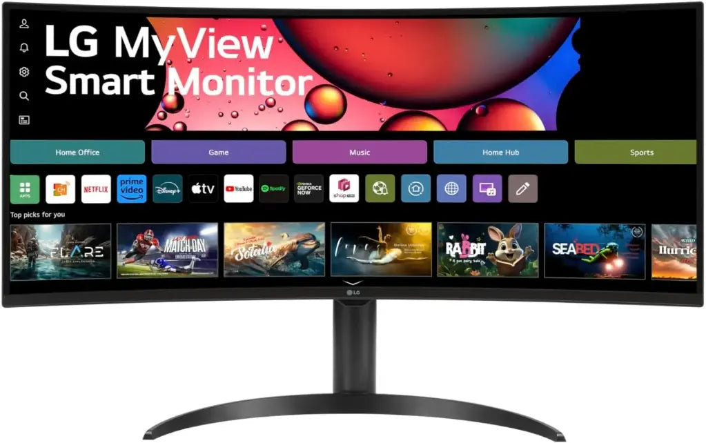 LG MyView Smart  Moniteur 34SR65QC-B 34 pouces  QHD, Dalle VA résolution (3440x1440), 5ms ,100Hz, HDR 10, sRGB99% , inclinable, réglable en Hauteur