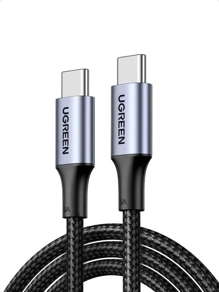 Câble UGREEN de chargeur USB-C vers USB-C 100 W 5 A (nylon tressé) - longueur : 1m -Charge rapide