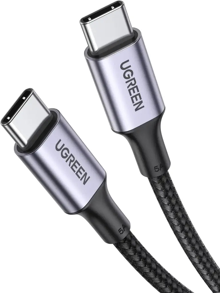 Câble UGREEN de chargeur USB-C vers USB-C 100 W 5 A (nylon tressé) - longueur : 2m -Charge rapide