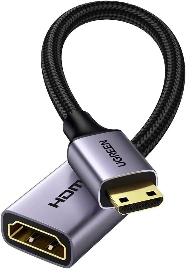 UGREEN Adaptateur Mini HDMI vers HDMI 4K 60Hz Câble Mâle vers Femelle 18Gpbs 3D Ethernet Arc