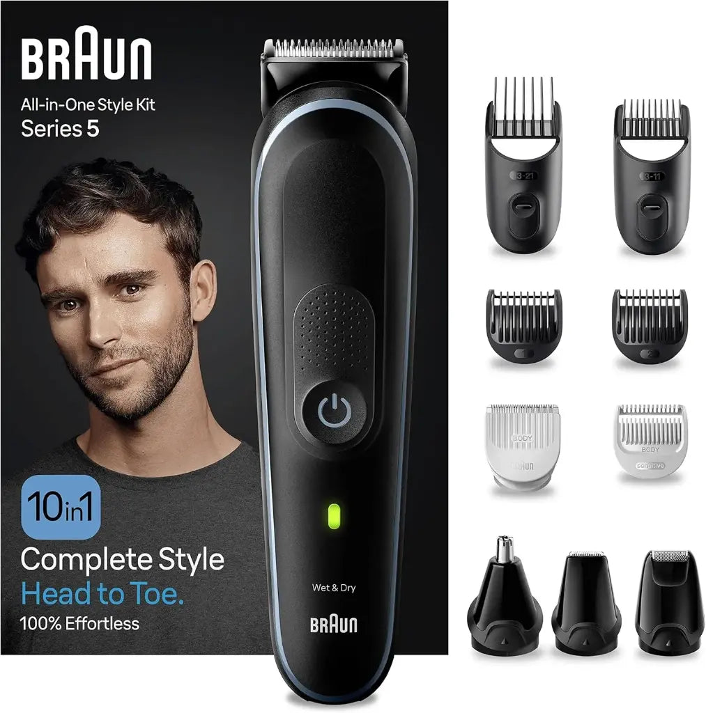 Braun Tondeuse Tout-En-Un séries 5, 10-En-1,Kit pour Barbe, cheveux rasage du corps et bien plus
