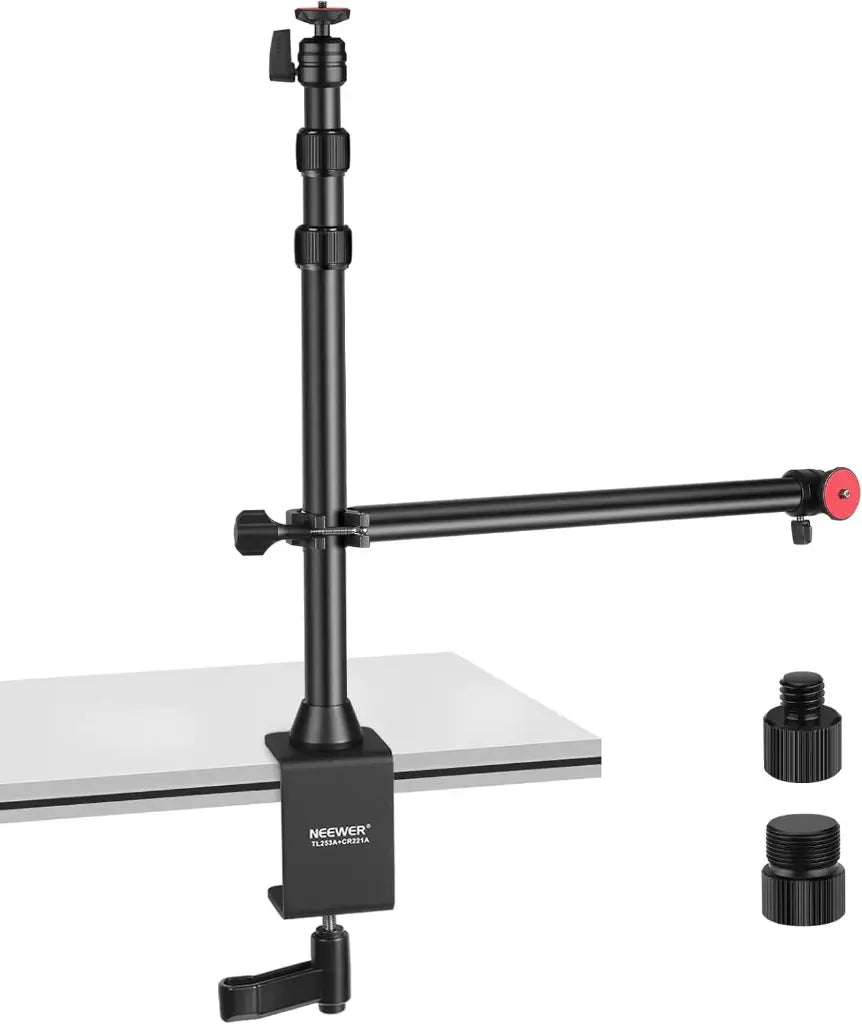 NEEWER Support d'appareil Photo de Table avec Bras Flexible, Support de Lampe à Hauteur réglable avec Pince de Montage de Table, tête sphérique pivotante pour Appareil Photo Reflex numérique