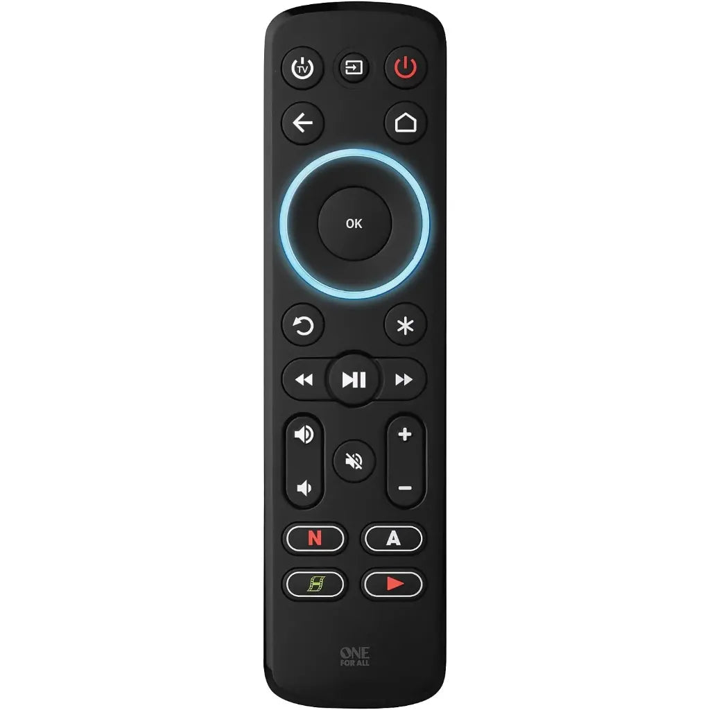 One For All Télécommande Streamer pour Boîtier Multimédia - Permettant de Contrôler jusqu’à 3 Appareils - Boîtiers Multimédia (Roku, Apple TV, etc.), TVs et des Barres de Son