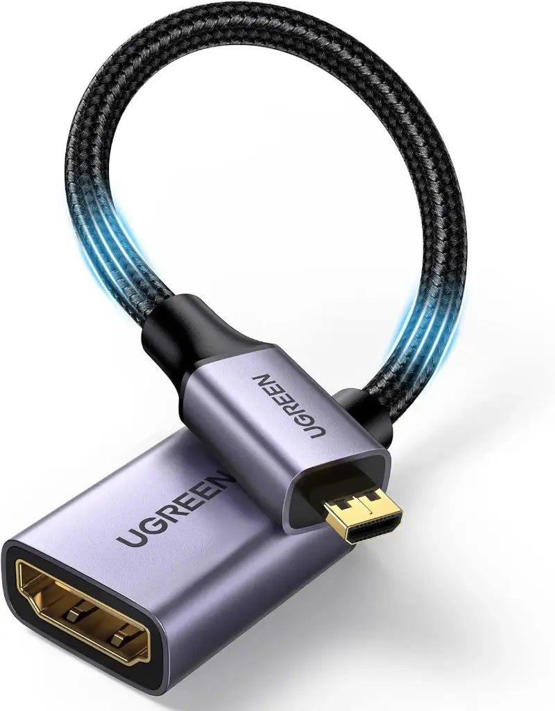 UGREEN Micro HDMI vers HDMI 4K 60Hz 2.0 Adaptateur Mâle vers Femelle 3D Ethernet Arc