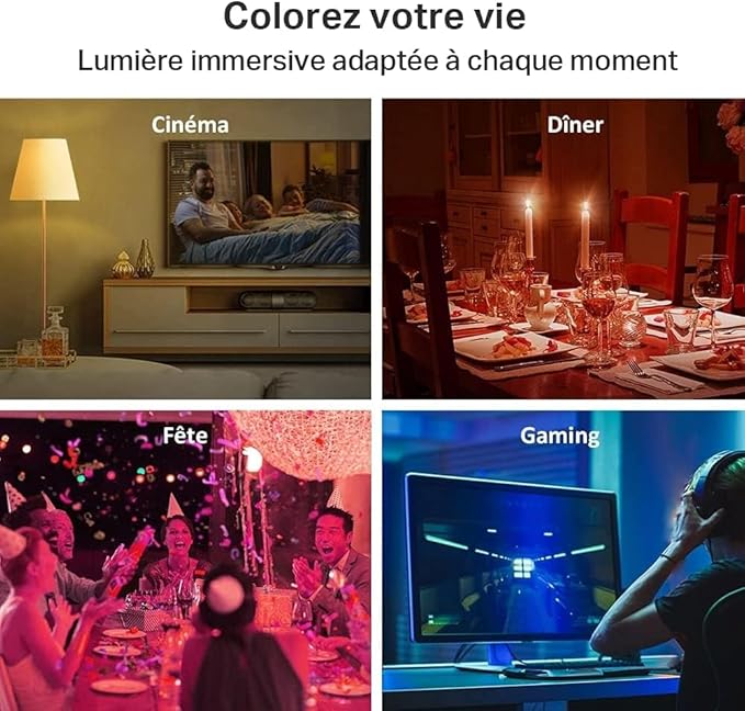 Tapo Ampoule Connectée WiFi, Ampoule LED E27  8.7 W 806Lm Compatible avec Alexa et Google Home