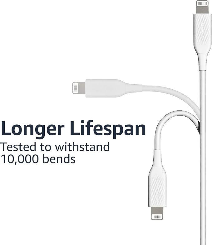 Amazon Basics Câble de chargement USB-A vers Lightning( 0.9 m) blanc