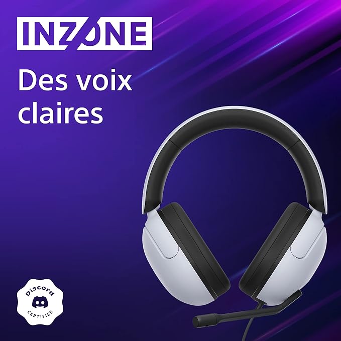 Sony INZONE H3 - Casque gaming - Spatial Sound 360° - Tige Microphone de haute qualité - PC/PlayStation5 Filaire