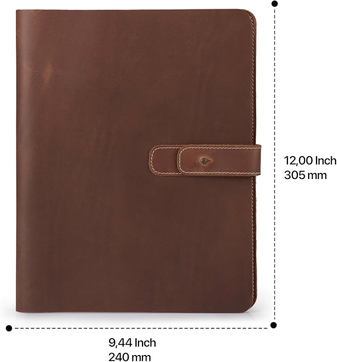 Londo - Housse de Tablette en Cuir véritable avec Deux emplacements pour Cartes et Porte-stylos en Cuir/Apple Pencil (12,9 Pouces Marron)