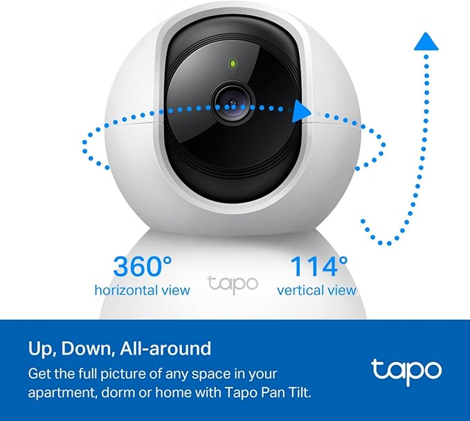 Tapo C200P2 Caméra Wi-Fi panoramique 1080p avec vision nocturne avancée (2 Packs)