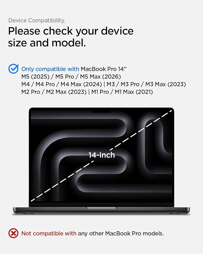 Spigen Glas.tR Slim Verre trempé pour Macbook Pro 14 Pouces (M3 / M3 Pro / M3 Max / M2 Pro / M2 Max / M1 Pro / M1 Max), Couverture complète, Extreme Résistant aux Rayures, Ultra Claire
