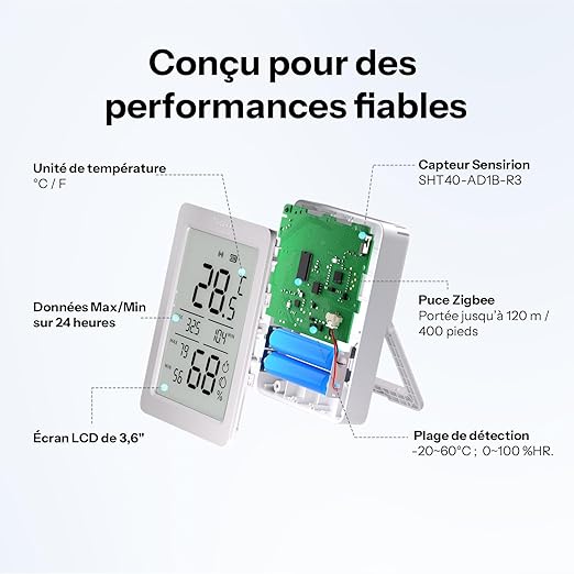 SONOFF SNZB-02D Mini Capteur ZigBee de Température et d'humidité Intelligent