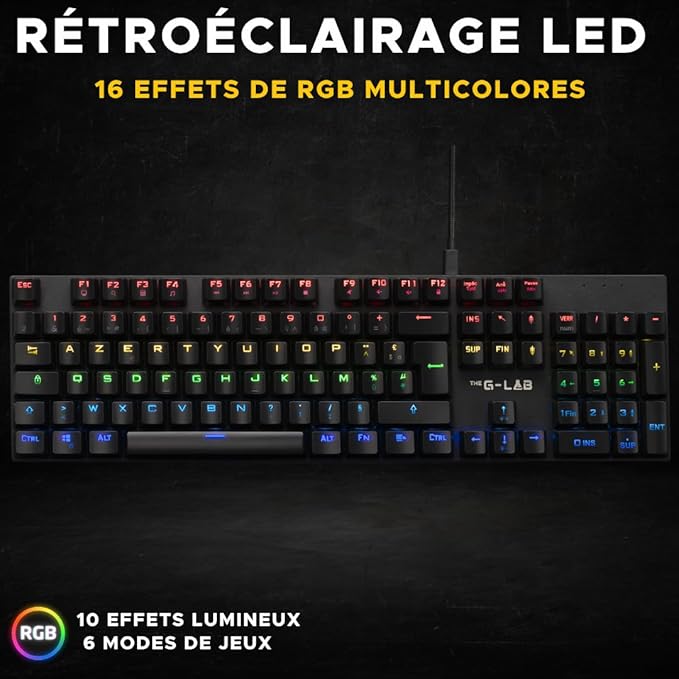 The G-Lab Keyz Carbon Ex - Clavier Mécanique Gaming