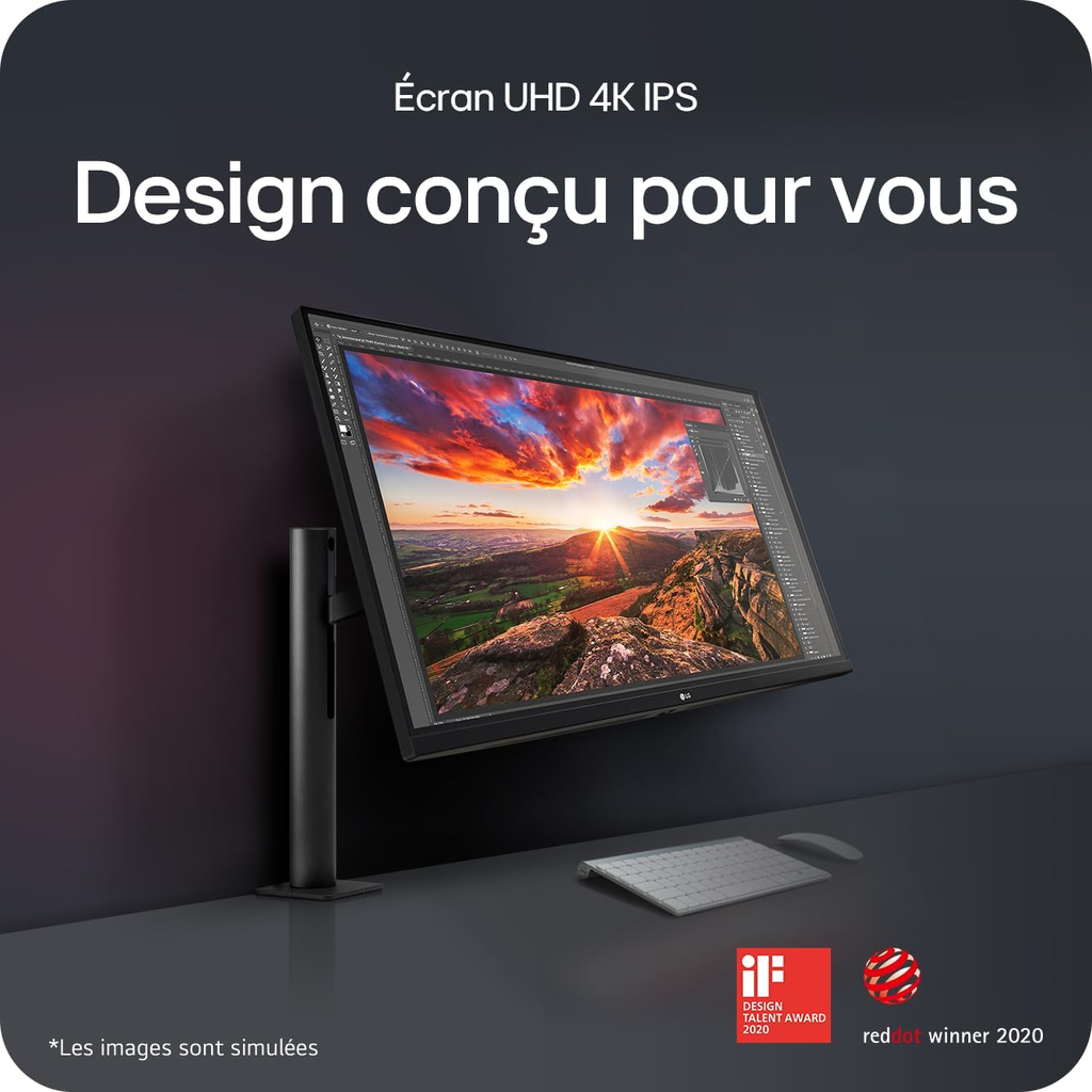 LG UltraFine™ 32UN880K-B – Écran PC 32’’ 4K UHD, Dalle IPS, HDR10, DCI-P3 95%, Support Ergonomique