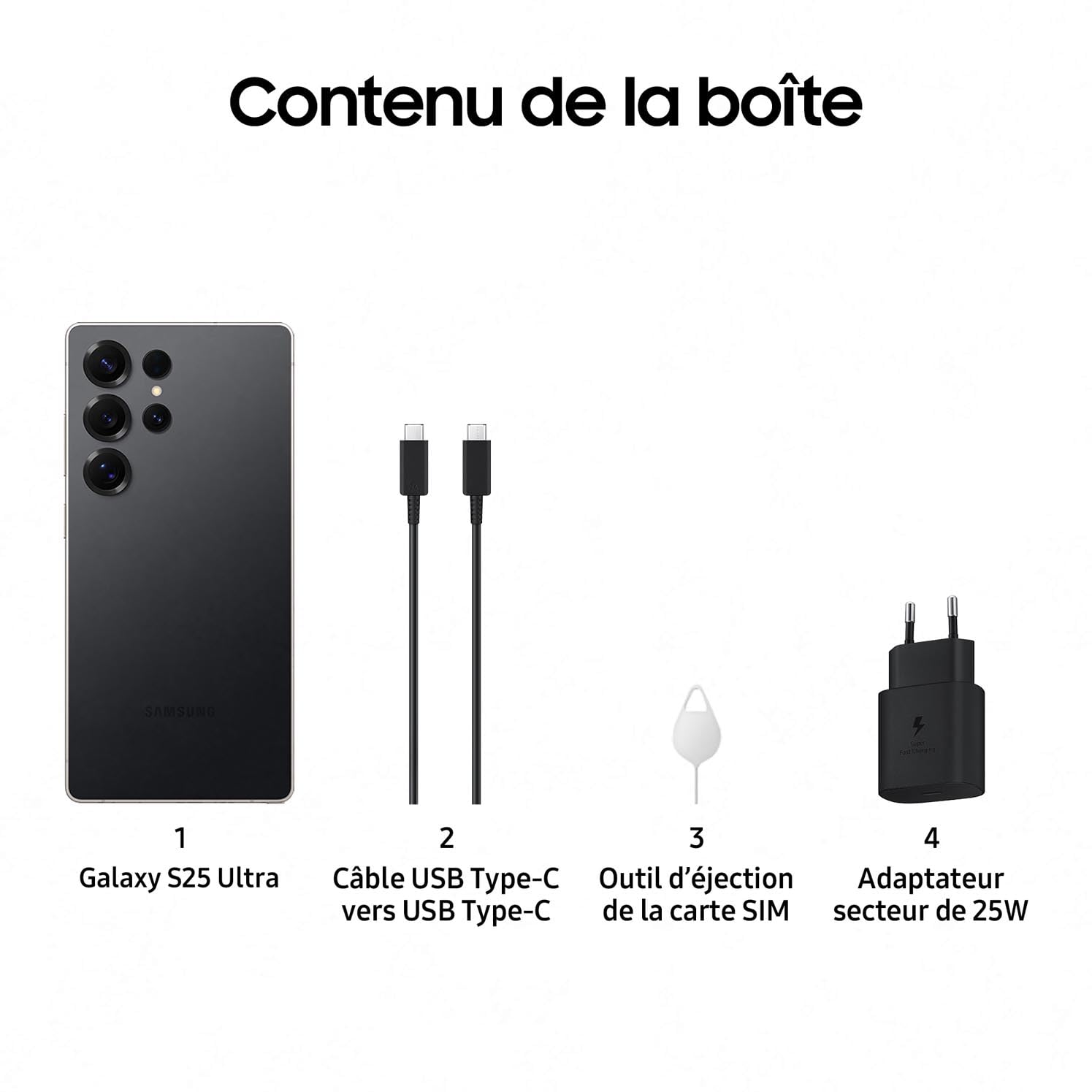 Samsung Galaxy S25 Ultra - 256 Go - Noir Titane