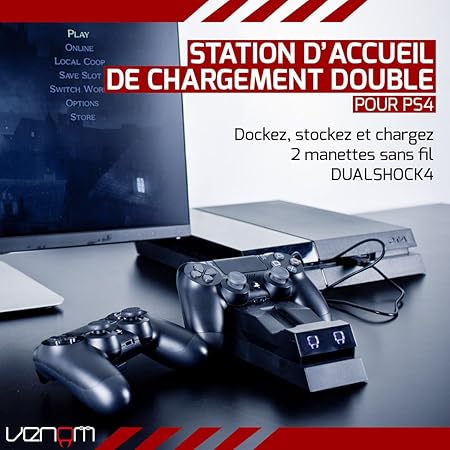 Support de charge USB pour manette PS4