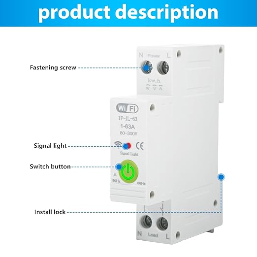 Tuya Disjoncteur Intelligent WIFI Avec Mesure De Consommation