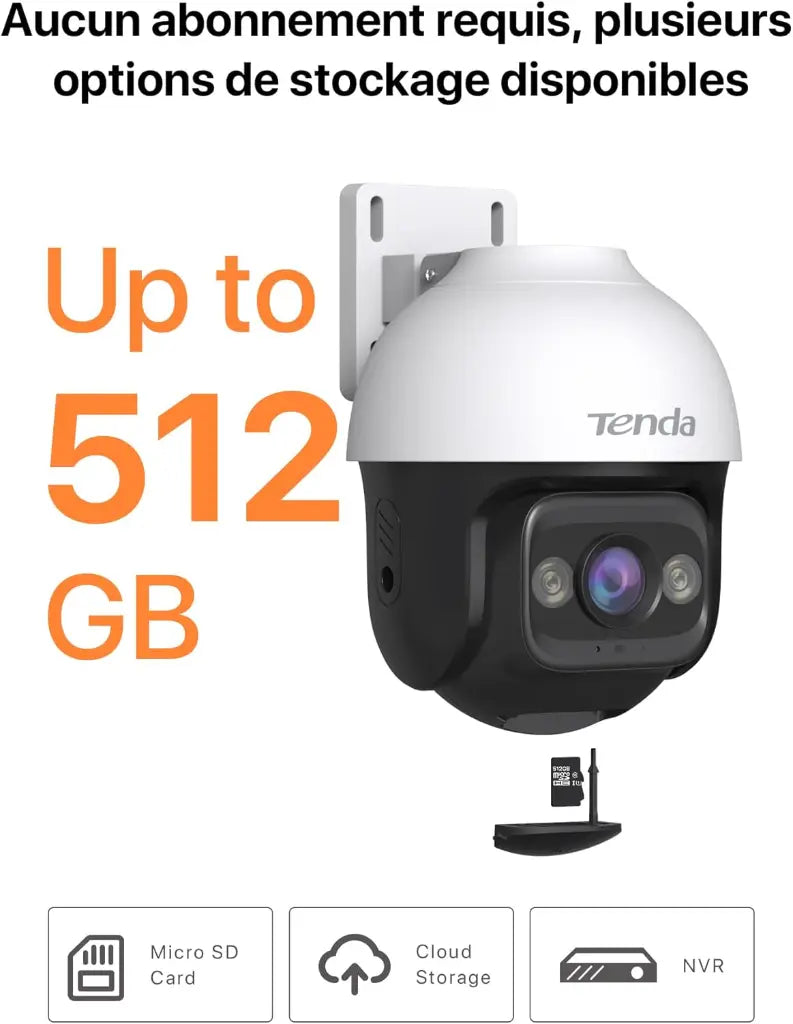 Tenda CH3-360° – Caméra de Surveillance Wi-Fi Extérieure 3MP, Vision Nocturne Couleur, Audio Bidirectionnel