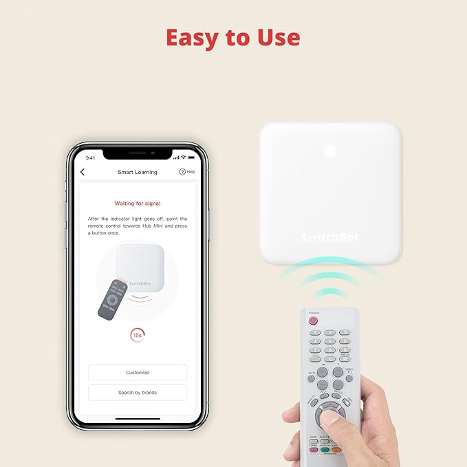 SwitchBot Hub Mini Télécommande Intelligente, Port Infra-Rouge, Wi-FI Compatible