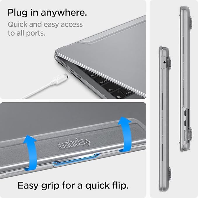 Spigen Thin Fit Coque Rigide Compatible avec Macbook Pro 14 Pouces 2023 2021, M3 / M3 Pro / M3 Max (2023) / M2 Pro / M2 Max / M1 Pro / M1 Max - Transparent