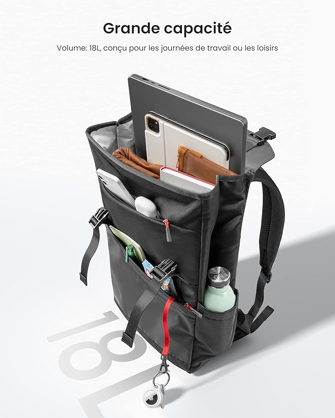 tomtoc Sac à dos pour ordinateur portable, Sophistiqués Daypack avec compartiment pour 13-16 pouces