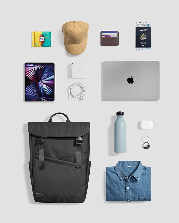 tomtoc Sac à dos pour ordinateur portable, Sophistiqués Daypack avec compartiment pour 13-16 pouces