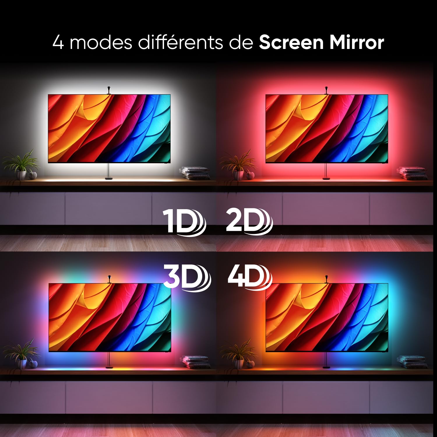 Nanoleaf 4D V2 Ruban LED Screen Mirror pour Écran TV 65"
