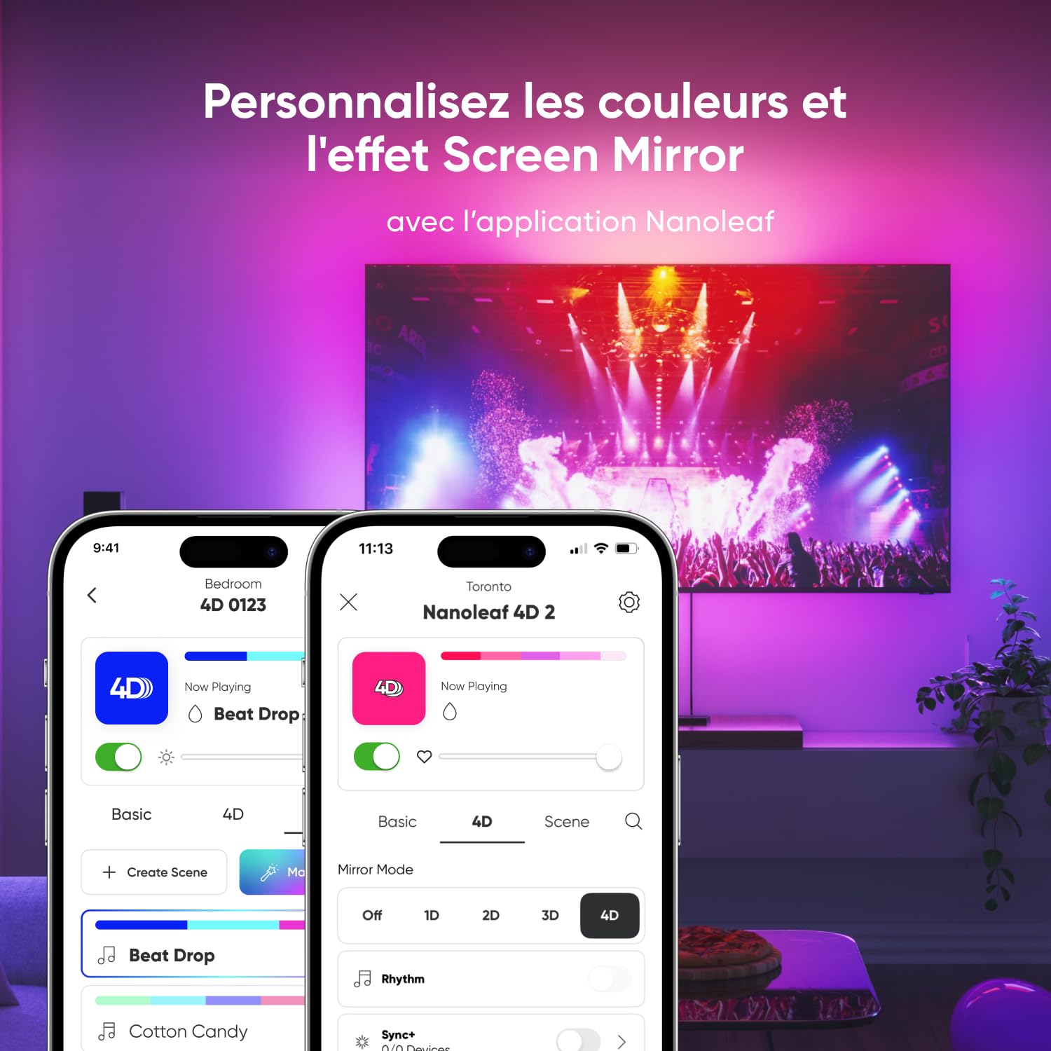 Nanoleaf 4D V2 Ruban LED Screen Mirror pour Écran TV 65"