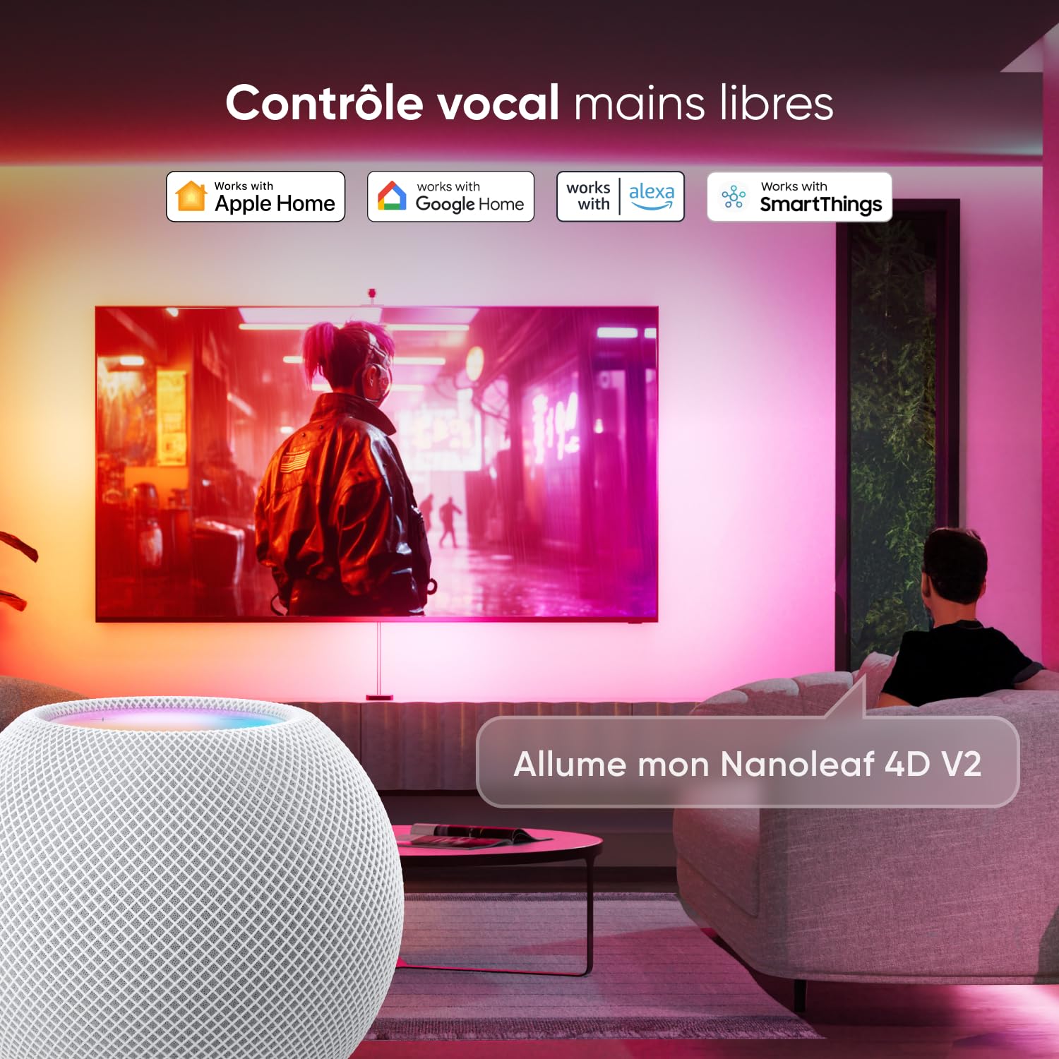 Nanoleaf 4D V2 Ruban LED Screen Mirror pour Écran TV 65"