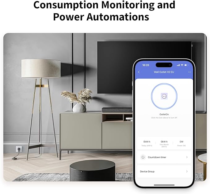 Aqara Prise Murale H2 EU avec Matter, HUB Zigbee 3.0 requis, 16A  HomeKit