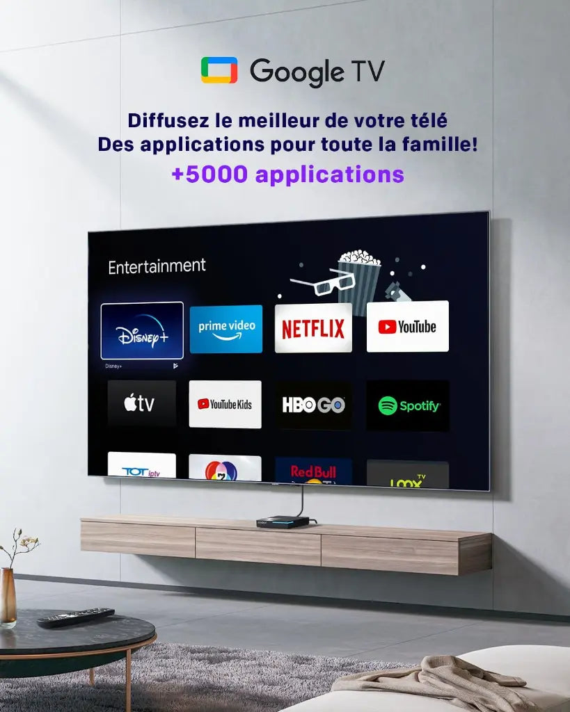 STRONG Leap-S3 Pro Box Streaming Google TV 4K UHD avec Port Ethernet, Android 12, 4Go RAM + 32Go Stockage, Wi-FI 6, Chromecast Intégré