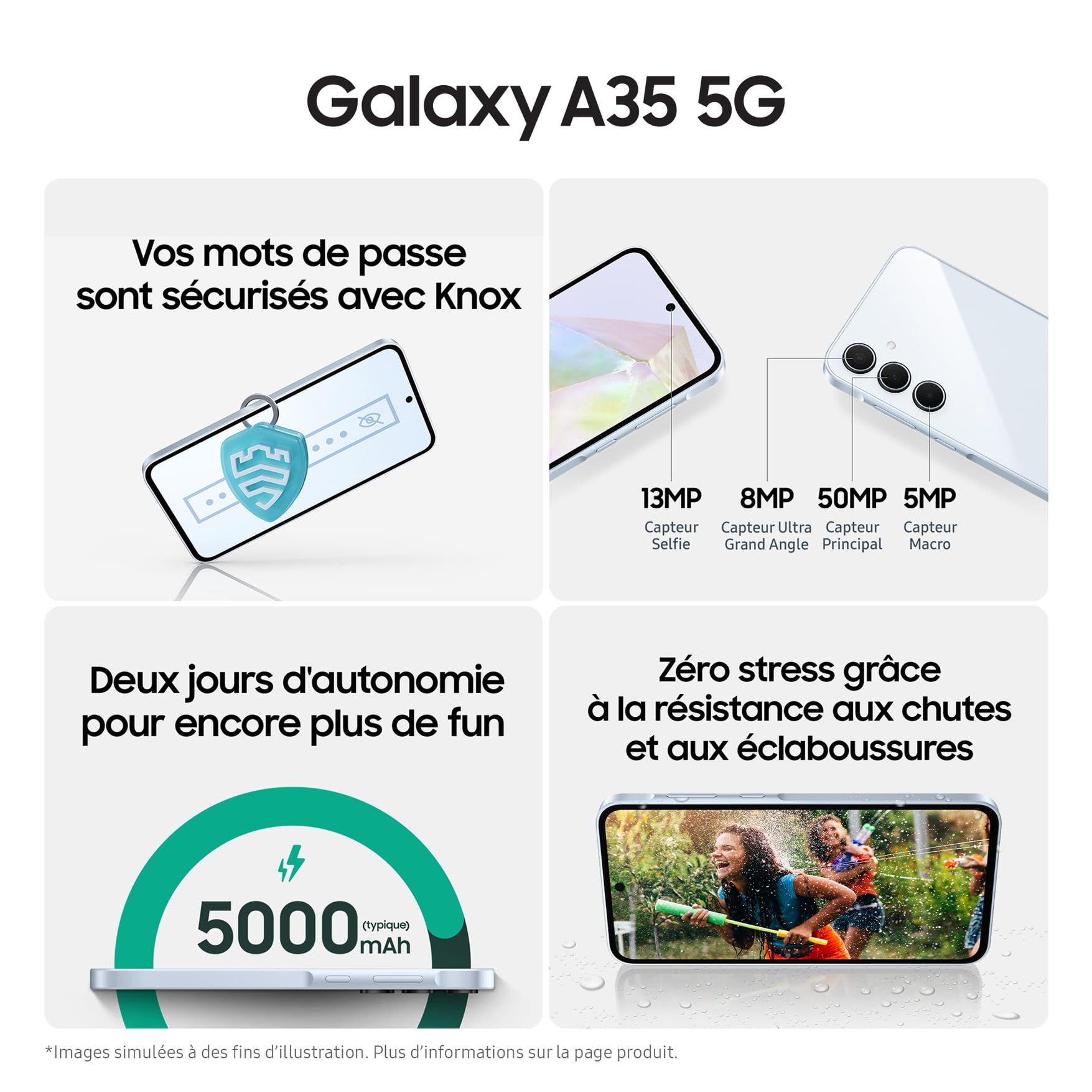 Samsung Galaxy A35 5G - 256 Go - Bleu