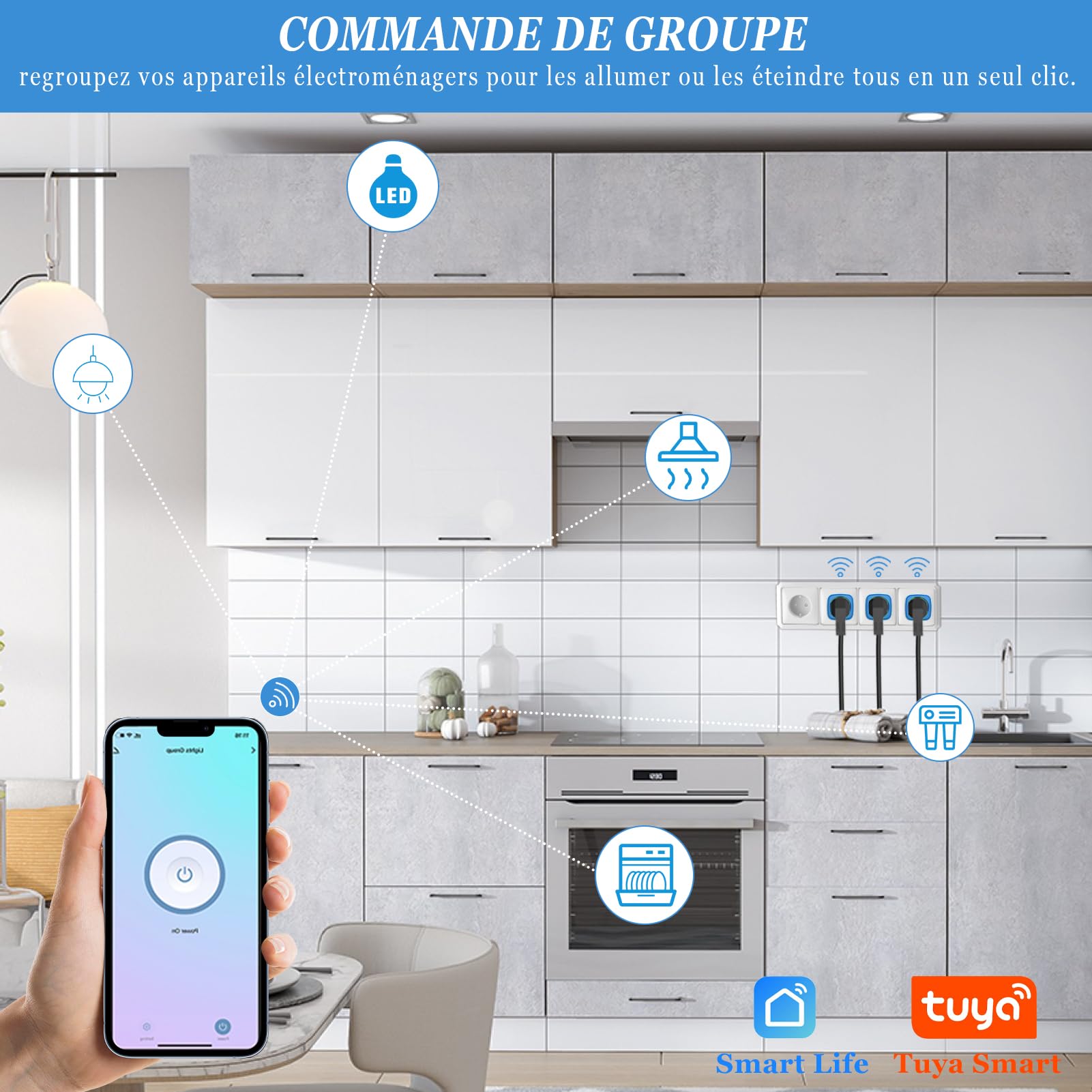 SURFOU Prise Connectée WiFi Intelligente Type E