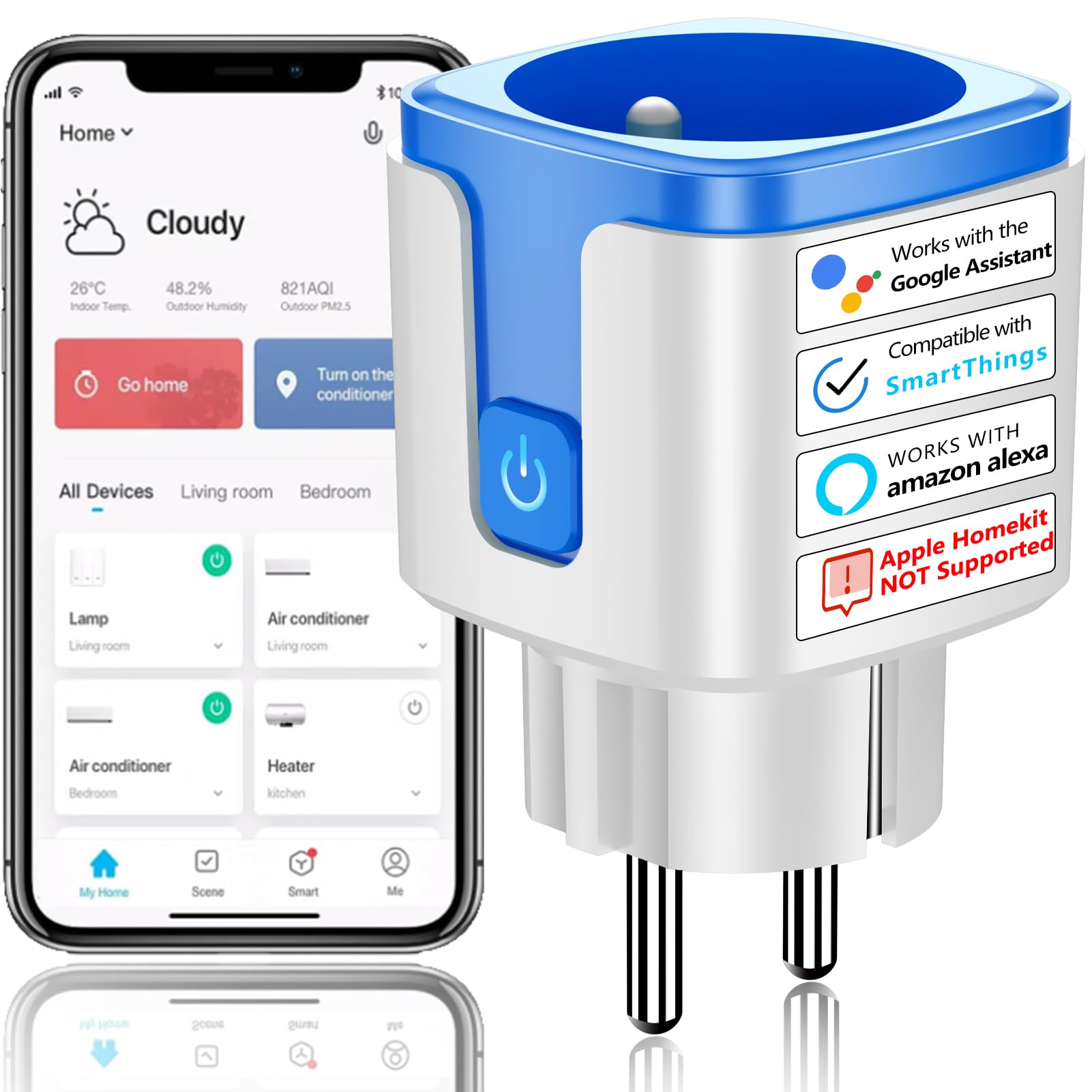 SURFOU Prise Connectée WiFi Intelligente Type E