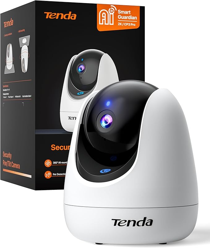 Tenda CP3 Pro Caméra Wi-FI Surveillance intérieure Sécurité 2K 360°