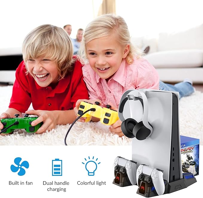 Support de charge multifonction avec ventilateur de refroidissement  Dobe pour PS5