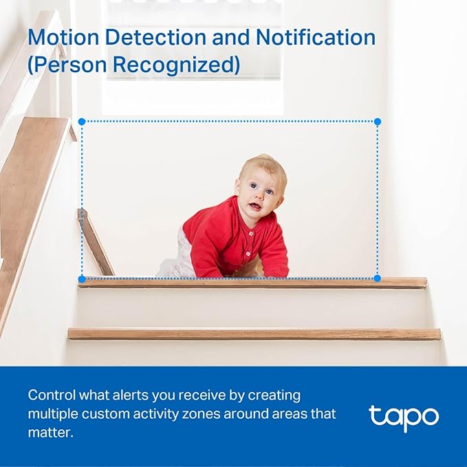 Tapo C200P2 Caméra Wi-Fi panoramique 1080p avec vision nocturne avancée (2 Packs)