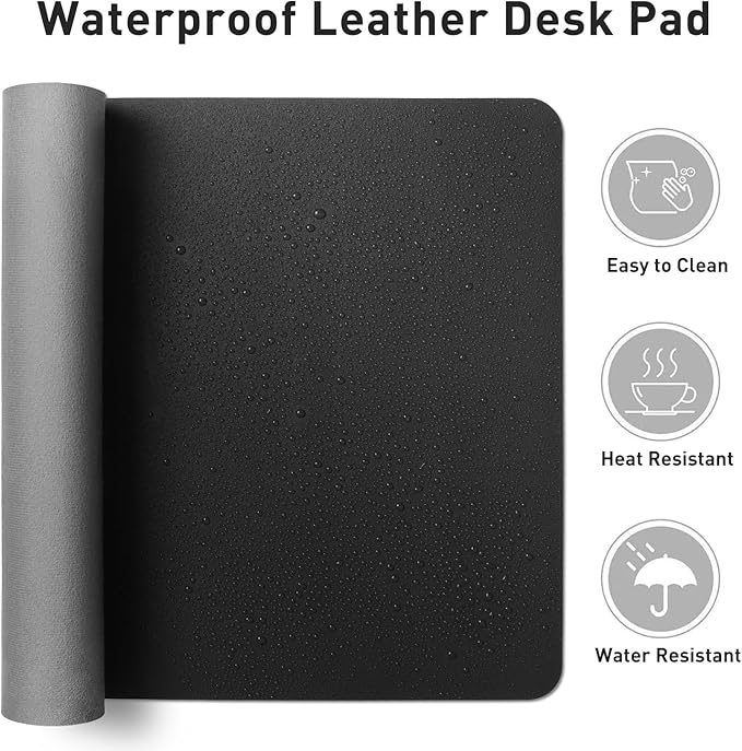 Aothia sous-Main, Tapis de Bureau en Cuir PU