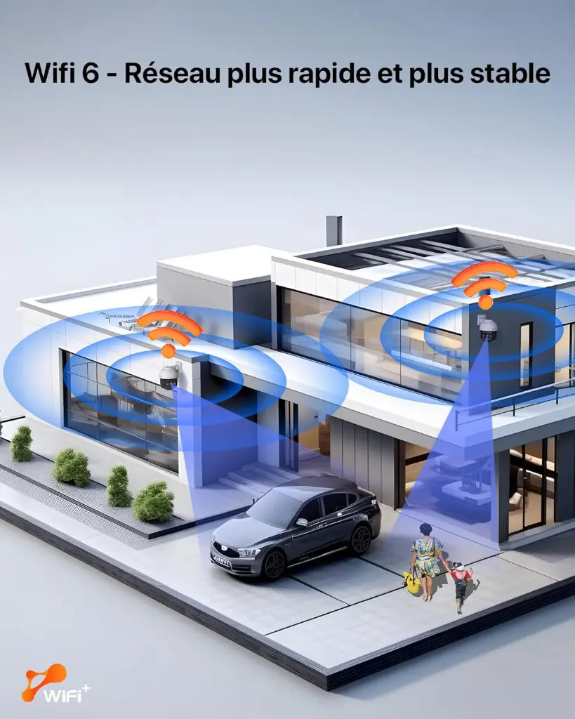 Tenda CH3-360° – Caméra de Surveillance Wi-Fi Extérieure 3MP, Vision Nocturne Couleur, Audio Bidirectionnel