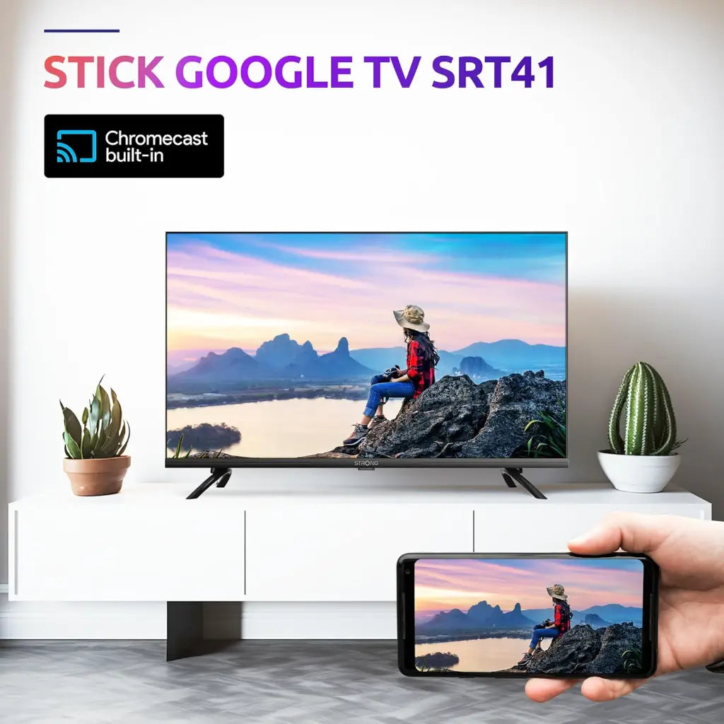 STRONG SRT41 Google Stick, TV Streaming Chromecast et Google Assistant 4K UHD